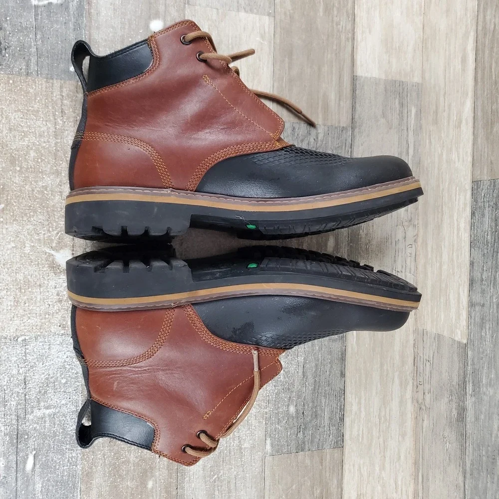 Timberland‎ Stormbuck Mens Boots Sz 8.5 Black Brown Lace Up Mid Top Round Toe